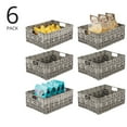 thumbnail image 2 of mDesign Woven Plastic Kitchen Pantry Storage Bin Basket - 6 Pack - Gray Ombre, 2 of 9