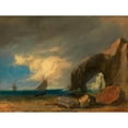 thumbnail image 2 of Hans Canon 18x15 Gold Ornate Wood Frame and Double Matted Museum Art Print Titled - Sea Coast with Fishing Boats (Oil Study) (Approx. 1875-1880), 2 of 4