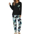 thumbnail image 3 of Fantaslook Women Pajama Sets 2 Piece Long Sleeve Pajama Sets With Long Printed Jogger Pants Sleepwear Loose Lounge Sets, 3 of 10