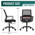 thumbnail image 2 of BestOffice Swivel Rolling Computer Chair Executive Lumbar Support Task Mesh Chair Adjustable Stool (Black), 2 of 7