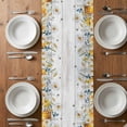 thumbnail image 4 of Table Runner 72 Inches Long for Kitchen Dining, Daisy Spring Floral Dresser Scarf Farmhouse, Dining Table Decorations for Wedding/Parties, Farmhouse Botanical Green Leaves Wooden 18 x 72 In, 4 of 8
