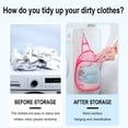 thumbnail image 4 of AZXY Hanging Laundry Hamper,Laundry Basket Collapsible,Mesh Dirty Clothes Storage Basket Tall Large,Foldable Dirty Clothes Hamper Pink, 4 of 9