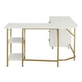 thumbnail image 6 of Techni Mobili L-Shape Home Office Desk with Storage, Gold/White, 6 of 12