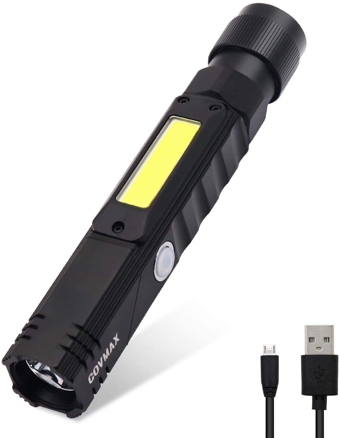 Details about  / Portable Foldable USB Work Light 4 Mode COB Flashlight Rechargeable P8F5