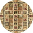 thumbnail image 1 of Ahgly Company Indoor Round Abstract Chrome Gold Yellow Oriental Area Rugs, 3' Round, 1 of 6