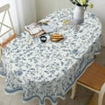 thumbnail image 3 of Oval Tablecloth, Waterproof Tablecover for Oval Tables 54 x 72,Vintage Hand Drawn Floral Birds Design Table Cloth Perfect for Kitchen Dinner Restaurant Outdoor, 3 of 6