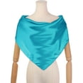 thumbnail image 2 of INSPIRE CHIC Women's Satin Neck Scarf Square Silky Solid Neckerchief Head Wrap Bandanas Light Sky Blue 90x90cm/35.4x35.4 inches(LxW), 2 of 6