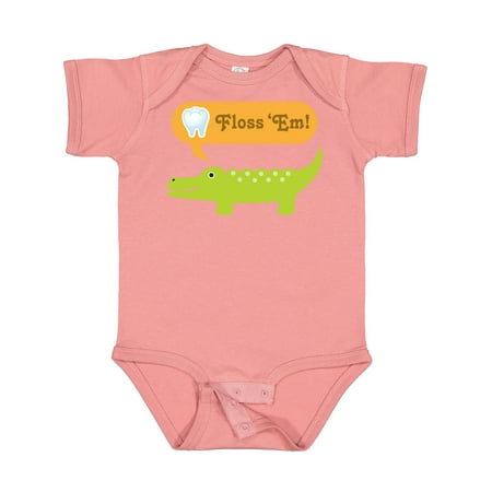 

Inktastic Funny Alligator Floss Em Tooth Gift Baby Boy or Baby Girl Bodysuit
