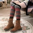 thumbnail image 4 of Qarigey Calentadores de piernas sin pies cómodos y de moda para mujeres calcetines de botas altas hasta la rodilla suaves y elásticos Accesorios de calzado Caqui, 4 of 6