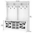thumbnail image 2 of Dextrus 4-in-1 Entryway Hall Tree with Storage Bench, Coat Hanger, Shoe Cabinet for Hallway, Farmhouse Coat Rack with 12 Hooks, White, 2 of 9