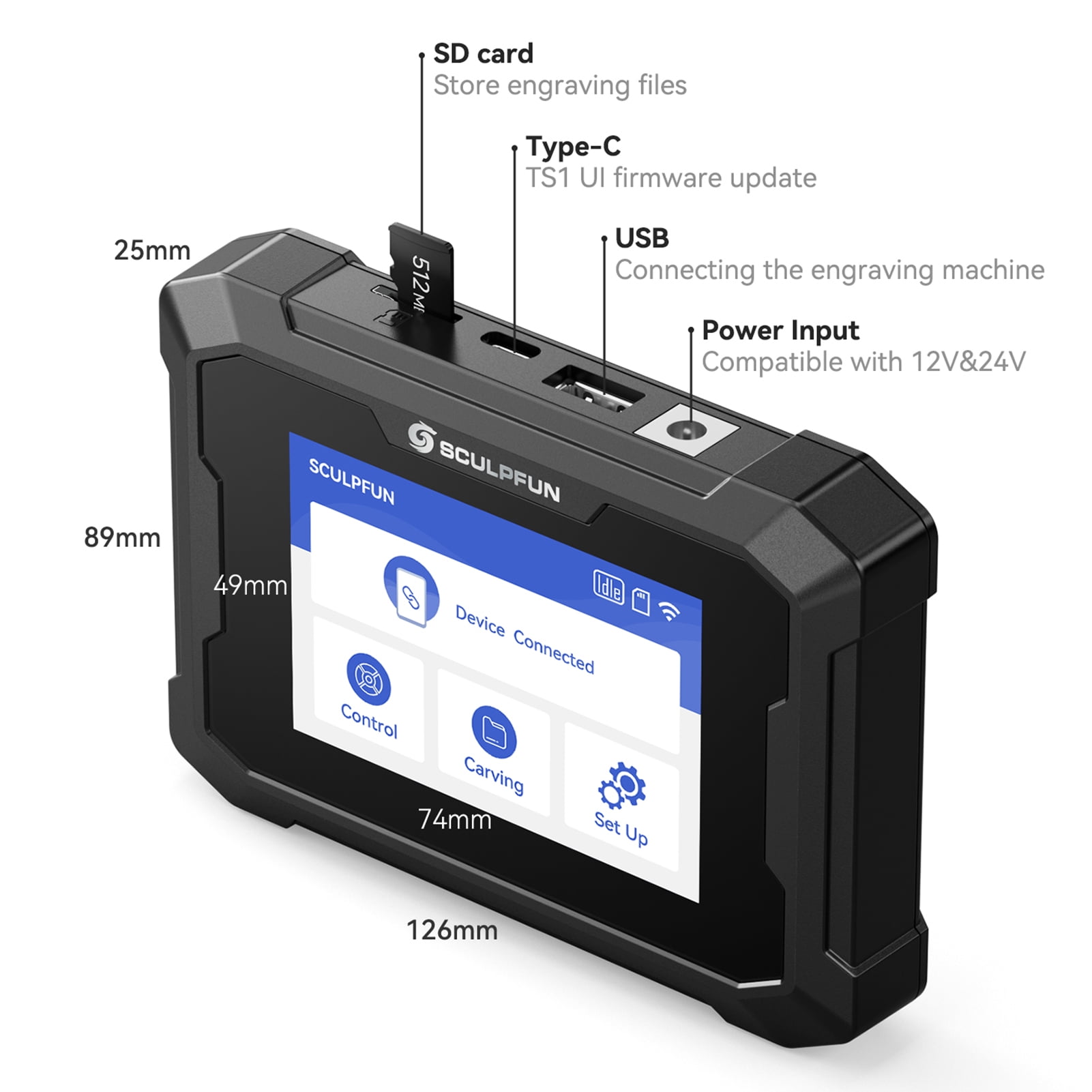 Engraving machine screen  terminal,With App Terminal Most Used 3.5-inch App Used With Function Used Function Terminal Function 3.5-inch Screen Terminal Real-time Function Black