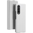 thumbnail image 3 of Compatible with Samsung Galaxy Z Fold 4 Case with Kickstand Leather Clear View Makeup Mirror Design Glitter Luxury Shockproof Protective Flip Case for Samsung Galaxy Z Fold 4 Mirror Sliver QH, 3 of 12