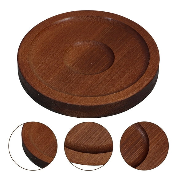 RENACLIPY Dark Red Wooden Drink Coasters with Non Slip Base for Wine and Beer