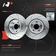 thumbnail image 2 of A-Premium 10.04 inch (255mm) Front Drilled and Slotted Disc Brake Rotors + Ceramic Pads Kit Compatible with Lexus CT200h 11-17, Toyota Prius 12-15, Prius Plug-In 12-15, 1.8L, 2 of 8