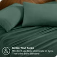 thumbnail image 3 of Bare Home Microplush Fleece Sheet Set - Ultra Soft - Deep Pocket - Twin XL, Forest Green, 3 of 7