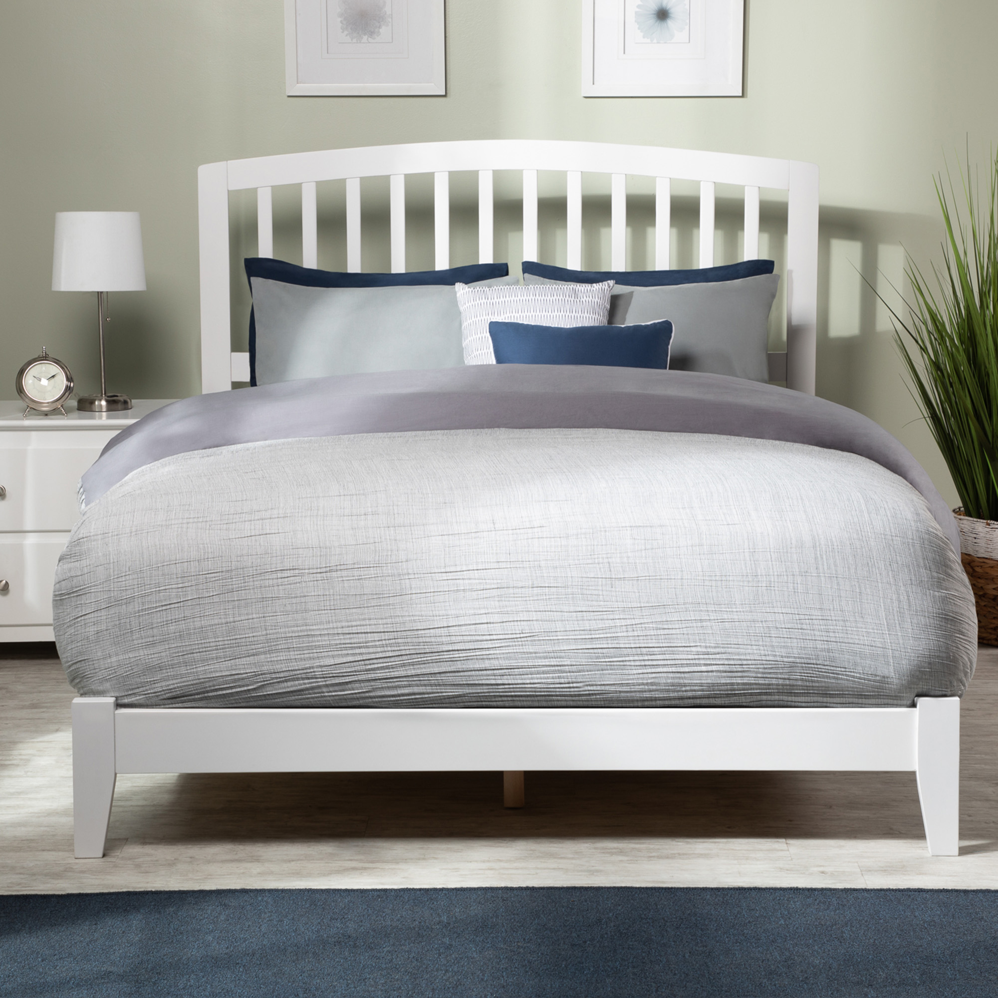 AFI Richmond Full Low Profile Wood Platform Bed, White