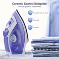 thumbnail image 2 of 1200W Steam Iron with Non-Stick Soleplate, Adjustable Temp & Steam CONTROL, Overheat Protection, Compact for Travel, 2 of 11