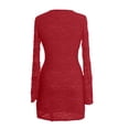 thumbnail image 6 of QHFBli Women's Lace Mini Dress 2025 Fall Long Sleeve Sweetheart Neckline Bow Tie Backless A Line Short Going Out Dresses, 6 of 7