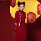 thumbnail image 2 of Vestido de novia estilo cheongsam para mujer, corto, modificado, color rojo vino, para otoño, 2 of 5