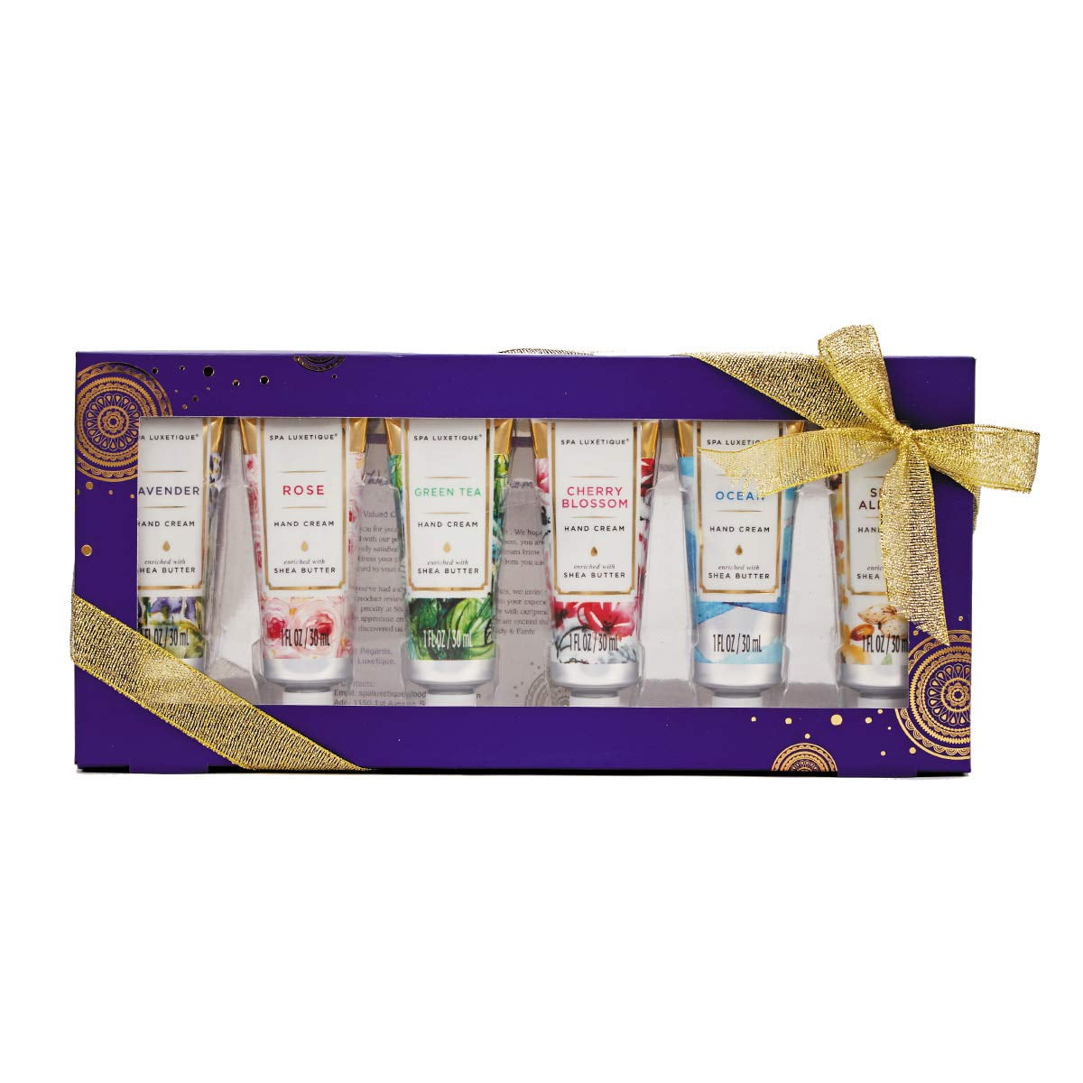 Spa Luxetique Hand Cream Gift Sets for Women, Shea Butter Hand Lotion Set, Birthday Gifts for Her, Travel Size Mini Lotion 6x1.0 oz Tube
