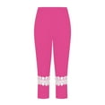 thumbnail image 6 of Juslio Girls Pants Kids Fashion Solid Color Cute Summer Leisure Yoga Leggings Sports Lace Cropped（Hot Pink Capris， 12 Years）, 6 of 8