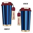 thumbnail image 2 of Stainless Steel Coffee Cup 7.7×2.6×3.5in Tapered Design Nylon Woven Wrist Strap Portable Durable Cup Bottom With Non-Slip Sticker Deepskyblue Stripe_1, 2 of 8