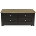 thumbnail image 5 of Signature Design by Ashley Drazmine Two-Tone Lift Top Coffee Table with Storage Drawers & Casters, Brown, 5 of 9