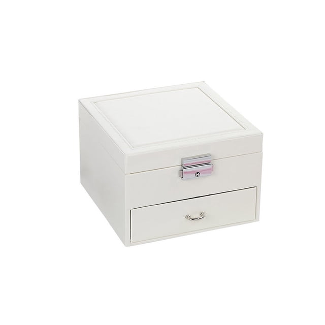 Qarigey Caja Cajas de joyería Clásico Vintage Exquisito Estuche organizador para anillos Collar Barras de labios Mujer Viaje a casa Ropa, zapatos y accesorios Miscelánea Blanco Qarigey AP016744-01