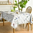 thumbnail image 3 of Spring Summer Tablecloth 60x84 Inch Rectangular, Birds Branch Floral Table Cover for Party Picnic Dinner Decor, 3 of 6