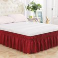 thumbnail image 3 of Wrap Around Bed Skirt Bed Skirt Wrap Around Elastic Ruffles with Elastic Belt, 3 of 9