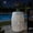 White, variant on Omniberg Outdoor Solar Side Tables with Built-in Light, Metal Coffee Table with Hollowed-out Flower Design, All-Weather Hollow Drum Bistro End Tables for Patio, Porch, Garden, Indoor, Blue