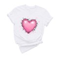 thumbnail image 3 of VKOYWKM T-Shirts de la Saint-Valentin pour Femmes avec Cœur Graphique, Manches Courtes Romantiques, T-Shirts de Printemps, Col Rond, Coupe Ample, Hauts de Vacances, Cadeau pour Petite Amie, 3 of 7