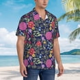 thumbnail image 6 of Uemuo Floral Printed Regular Fit Short Sleeve Casual Hawaiian Shirt for Men,Aloha shirt,Tropical shirt,Floral print shirt,Vacation Beach shirt-3X-Large, 6 of 9