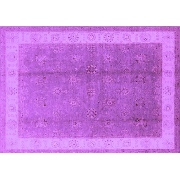 Ahgly Company Indoor Rectangle Oriental Purple Industrial Area Rugs, 7' x 9'