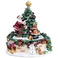 thumbnail image 3 of Northlight Musical Santa Claus and Christmas Tree Winter Scene Rotating Decoration - 5.5", 3 of 8