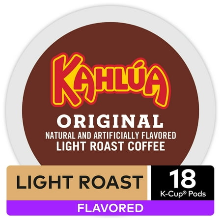 - Kahlua Flavored Coffee, Keurig K-Cup Pods, Light Roast, 18ct