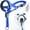 Blue, variant on Dog Muzzle with Leash, Padded No-Pull Head Halter for Dog Training, Heavy Duty Leash for Easy Walking, Orange