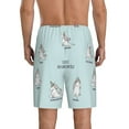 thumbnail image 3 of Bixox Men's Cute Unicorn Doing Yoga Pose printed lightweight casual shorts, soft sleep shorts with pockets., 3 of 7