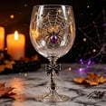 thumbnail image 4 of Halloween Wine Goblets,Clear Stemmed Glass with Spider and Star Pattern Decor,for Festival Dinner Table and Holiday Party Supplies, 4 of 5