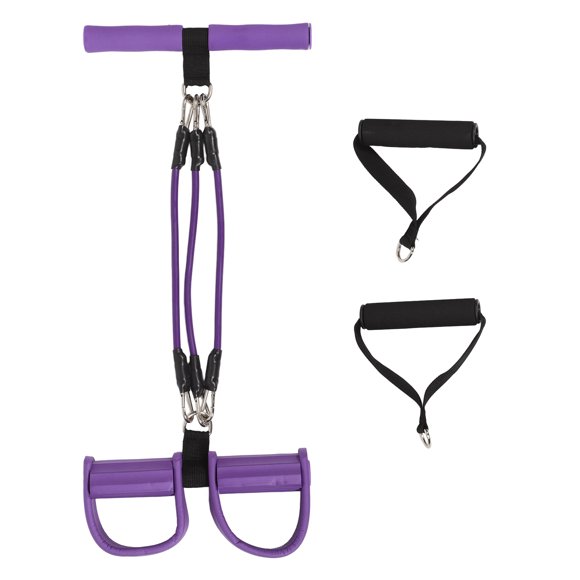 OUNONA Durable Purple Foot Pedal Resistance Trainer for Sit-Up and Leg Exercises