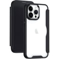 thumbnail image 2 of Case For iPhone 14 Pro Max,Clear Back Design Heavy Duty Drop Protection Anti theft Flip Leather Wallet Cover With Card Holder Shockproof Phone Case For iPhone 14 Pro Max,6.7 Inch 2022 (Black), 2 of 9
