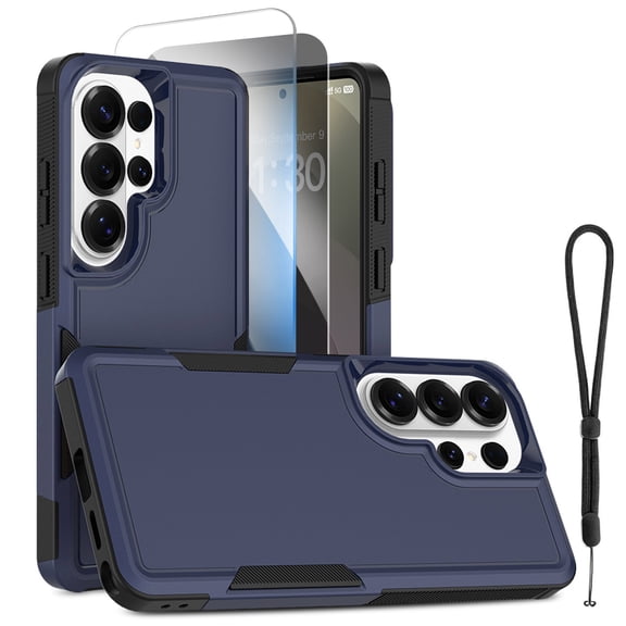Mynvo Full Body Shockproof Case for Samsung Galaxy S26 Ultra with Lanyard, Privacy Screen Protector and Transparent Tempered Glass Protector