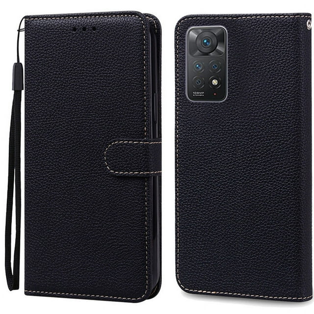 Note 11 Case For Xiaomi Redmi Note 11 11S Case Leather Wallet Flip Case For Redmi Note 11 Pro Phone Cases Note 11S Cover Fundas Black Note 11S