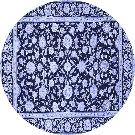 Ahgly Company Indoor Round Persian Blue Traditional Area Rugs, 5' Round