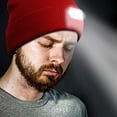 thumbnail image 2 of Morttic Unisex Knitted Beanie With Light ,Winter Warm Cuffed Beanie Cap Built-In 5 LED Flashlight Men Women Outdoor Headlamp Hat for Hiking ,Camping ,Running (Red), 2 of 8