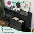 thumbnail image 5 of DEALTOPS Vintage Dresser with 6 Drawers in Bevel Design, Versatile Spacious Storage Cabinet, Black, 5 of 8