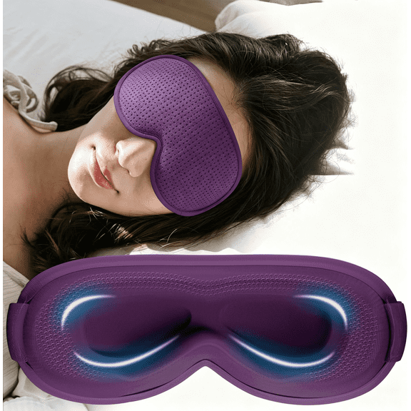 Weighted Sleep Mask, 3D Contoured Blackout for Travel, Meditation, Adjustable