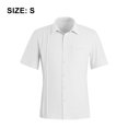 thumbnail image 2 of Camisa casual de manga corta con botones para hombre, con botones, para verano, playa, ajuste regular, cuello de lanza de algodón, 2 of 8
