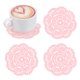 thumbnail image 1 of Juego de 4 Posavasos de Ganchillo Hechos a Mano, Manteles Individuales Redondos de Algodón de 4 Pulgadas/10cm, Manteles de Encaje Vintage [Rosa Claro], 1 of 1