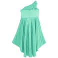 thumbnail image 6 of TTAO Flower Girl One Shoulder Sleeveless Dress Swallowtail Bridesmaid Wedding Dance Party Prom Gown Turquoise 10, 6 of 7